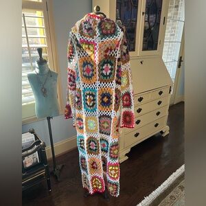 SAACHI Multicolor Crochet Hooded Cardigan